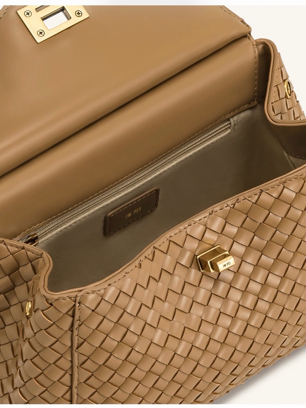 JW PEI Woven Satchel in Tan with Gold Hardware - Picture 3 of 5